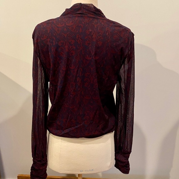 MICHAEL KORS Paisley Front Drape Wrap Blouse - Picture 3 of 6